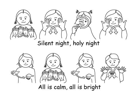 Silent Night In Sign Language Printable